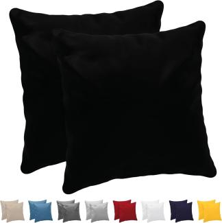 Kissenbezug 60 x 60 cm (Set mit 2) - 100% Jersey Baumwolle 150 g/qm Kissenbezüge -Schwarz - Für Kissen 60 x 60 cm - Kissenhülle - Kissenbezug - Resistent und Hypoallergen - Dreamzie