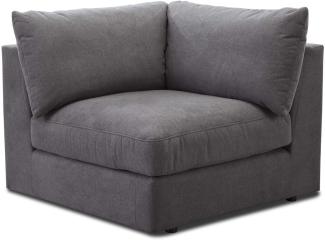 CAVADORE Sofa-Modul "Fiona" Spitzecke / Ecke für Wohnlandschaft oder XXL-Sessel / 107 x 90 x 107 / Webstoff grau