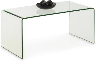 Julian Bowen Amalfi gebogen Couchtisch, Glas, transparent, Glas, farblos, 100 x 50 x 43 cm