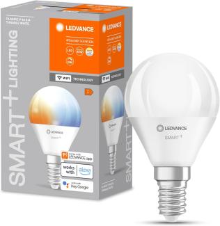 LEDVANCE Smarte LED-Lampe mit WiFi Technologie, Sockel E14, Dimmbar, Lichtfarbe änderbar (2700-6500K), ersetzt Glühlampen mit 40 W, SMART+ WiFi Mini Bulb Tunable White, 1er-Pack