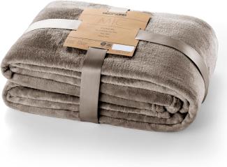 DecoKing Kuscheldecke 160x210 cm Cappuccino Decke Microfaser Tagesdecke Fleece weich sanft kuschelig beige Mic