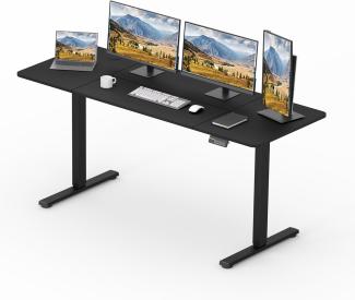 SANODESK Elektrischer Höhenverstellbarer Schreibtisch mit Tischplatte, Memory Funktion und Haken, Schreibtisch Höhenverstellbar Elektrisch für Heimbüro, Homeoffice und Hause(160 x 60cm, schwarz)