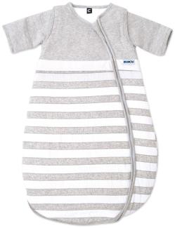 Gesslein Bubou Temperaturregulierender Ganzjahreschlafsack/Schlafsack für Babys/Kinder, Größe 90, grau weiß gestreift