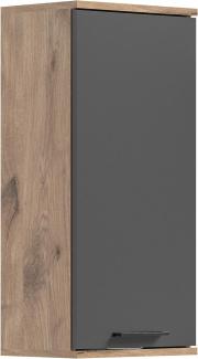 Badezimmer Hängeschrank Mason in Eiche und grau 37 x 77 cm
