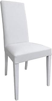 Dmora Klassischer Stuhl aus Holz und Kunstleder, für Esszimmer, Küche oder Wohnzimmer, Made in Italy, cm 46x55h99, Farbe Weiß