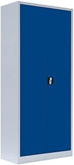 Stahl-Aktenschrank Metallschrank abschließbar Büroschrank Stahlschrank Lichtgrau/Blau 1800 x 800 x 383 mm 530331