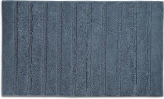 Kela Badematte Megan, 100 cm x 60 cm, 100% Baumwolle, Rauchblau, rutschhemmend, waschbar bis 30° C, geeignet für Fußbodenheizung, 24702