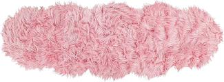 Kunstschaffell-Teppich rosa 60 x 180 cm MAMUNGARI