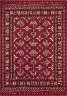 Orientalischer Kurzflor Teppich Sao Buchara Rot - 200x290x0,9cm