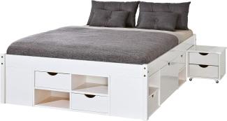 Funktionsbett >Till< 140x190cm weiss mit Rost