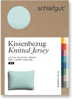 Schlafgut Knitted Jersey Bettwäsche | Kissenbezug einzeln 60x80 cm | petrol-light