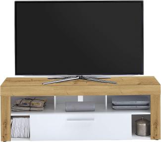 FMD Möbel - VIBIO 1 - TV/Hifi Lowboard - melaminharzbeschichtete Spanplatte - Artisan Oak Nb/weiß - 150 x 53 x 41,4cm
