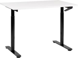 Schreibtisch weiß schwarz 120 x 72 cm manuell höhenverstellbar DESTINAS