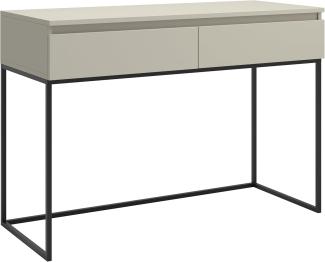 Selsey Bemmi - Schminktisch Schreibtisch, Graubeige mit schwarzem Metallgestell, 120 cm