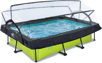 EXIT Lime Pool mit Abdeckung und Filterpumpe - grün 220x150x65cm