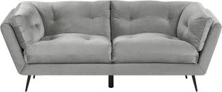 3-Sitzer Sofa Samtstoff grau LENVIK