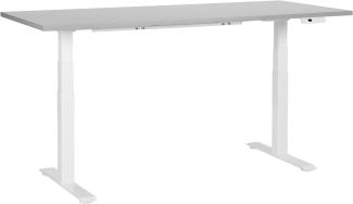 Schreibtisch grau weiß 180 x 72 cm elektrisch höhenverstellbar DESTIN III