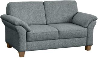 CAVADORE 2-Sitzer Byrum / Große 2er-Couch im Landhausstil mit Federkern / Passend zur edlen Sofagarnitur Byrum / 156 x 87 x 88 / Flachgewebe: Hellgrau