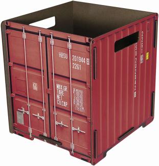 Werkhaus - Papierkorb "Container" Rot CO1032 Mülleimer Abfalleimer Papierkörbe