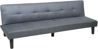 3er-Sofa HWC-G11, Couch Schlafsofa Gästebett Bettsofa Klappsofa, Schlaffunktion 195cm ~ Stoff/Textil, grau