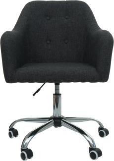 Bürostuhl HWC-L92, Drehstuhl Schreibtischstuhl Computerstuhl Bürosessel Stuhl, mit Armlehne ~ Stoff/Textil dunkelgrau