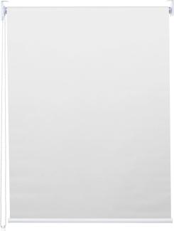 Rollo HWC-D52, Fensterrollo Seitenzugrollo Jalousie, 90x160cm Sonnenschutz Verdunkelung blickdicht ~ weiß