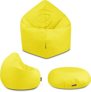 BuBiBag - 2in1 Sitzsack Bodenkissen - Outdoor Sitzsäcke Indoor Beanbag in 32 Farben und 3 Größen - Sitzkissen für Kinder und Erwachsene (125 cm Durchmesser, Gelb)