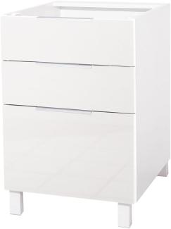 Berlioz Creations Altro – Küchenschrank, mit 3 Schubladen, in glänzendem Weiß, 60 x 52 cm