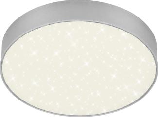 Briloner LED Deckenleuchte Flame Star silber Ø 21,2 cm mit Sternenhimmel