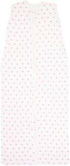 ZOLLNER Mädchen Schlafsack für den Sommer, Baumwolle 110 cm weiß/rosa Herzen
