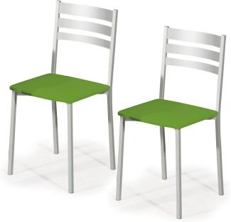 ASTIMESA SCRCVE kuechenstuhl, Metall Kunstleder Aluminium, grün, Altura de asiento 45 cms