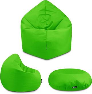 BuBiBag - 2in1 Sitzsack Bodenkissen - Outdoor Sitzsäcke Indoor Beanbag in 32 Farben und 3 Größen - Sitzkissen für Kinder und Erwachsene (100 cm Durchmesser, Apfelgrün)