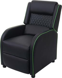 Fernsehsessel HWC-J27, Relaxsessel Liege Sessel TV-Sessel, Kunstleder ~ schwarz-grün