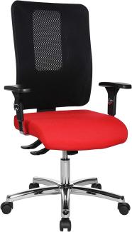Topstar Open X (N) Chrom, ergonomischer Bürostuhl, Schreibtischstuhl, Stoffbezug, rot/schwarz