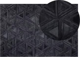 Teppich Kuhfell schwarz 140 x 200 cm geometrisches Muster KASAR