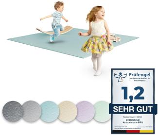 Ehrenkind® Krabbelmatte PRO | Extra dick und soft | Made in Germany | Oeko-Tex 100 | Größe 180x180cm NEBELBLAU