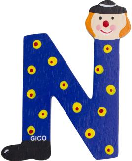 Holzbuchstaben Name Kinderzimmer groß Deko für die Tür, lustige Clowns, A-Z, Höhe ca. 9 cm, Holz Buchstabe 7361 (N)