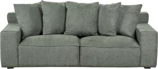 3-Sitzer Sofa dunkelgrün mit Kissen VISKAN