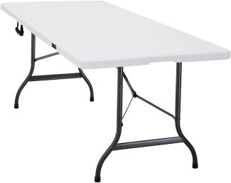 Casaria XL Klapptisch Gartentisch klappbar mit Tragegriff 220x70 Kunststoff Buffettisch Campingtisch Partytisch Weiß