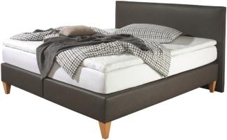 Maintal Boxspringbett Luxor, 160 x 200 cm, Kunstleder, Tonnentaschenfederkern Matratze h3, Oliv