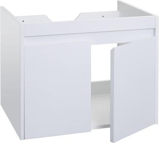 Waschbeckenunterschrank HWC-L86, Badezimmer Waschtisch Unterschrank, MVG Melamin 2 Türen 48x59x46cm ~ weiß