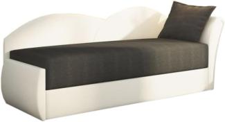 Ausziehbares Sofa RICCARDO, 200x80x75, schwarz + weiß (alova04/alovaPDP), recht