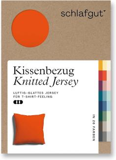 Schlafgut Knitted Jersey Bettwäsche | Kissenbezug einzeln 80x80 cm | red-mid