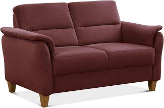 CAVADORE 2er-Sofa Palera mit Federkern / Kompakte Zweisitzer-Couch im Landhaus-Stil / passender Sessel und Hocker optional / 149 x 89 x 89 / Mikrofaser, Rot