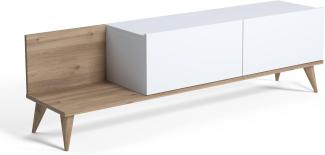 Amazon Marke - Movian TV-Ständer Soho, Lowboard-Schrank, 152 x 35 x 43 cm, Mittel, Weiß-Eiche