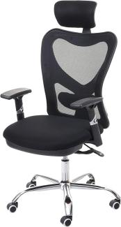 Bürostuhl HWC-F13, Schreibtischstuhl Drehstuhl, Sliding-Funktion 150kg belastbar Stoff/Textil ~ schwarz