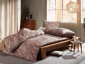 Mako Satin Paisley Kissenbezug orientalisch caramel braun 40x80