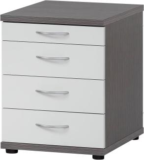 Möbelpartner Bürocontainer, Holzwerkstoff, esche grau Dekor/weiß matt, 41,6 x 50 x 53,4 cm