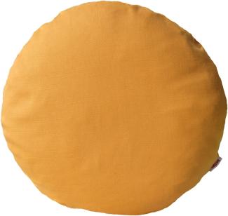 Kissenhülle rund ca. 50 cm Ø Baumwolle senf-gelb beties "Farbenspiel"