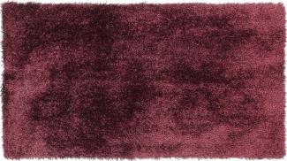 Teppich- Shaggy Hochflor Teppich ideal für alle Räume 170 x 110 cm, Aubergine